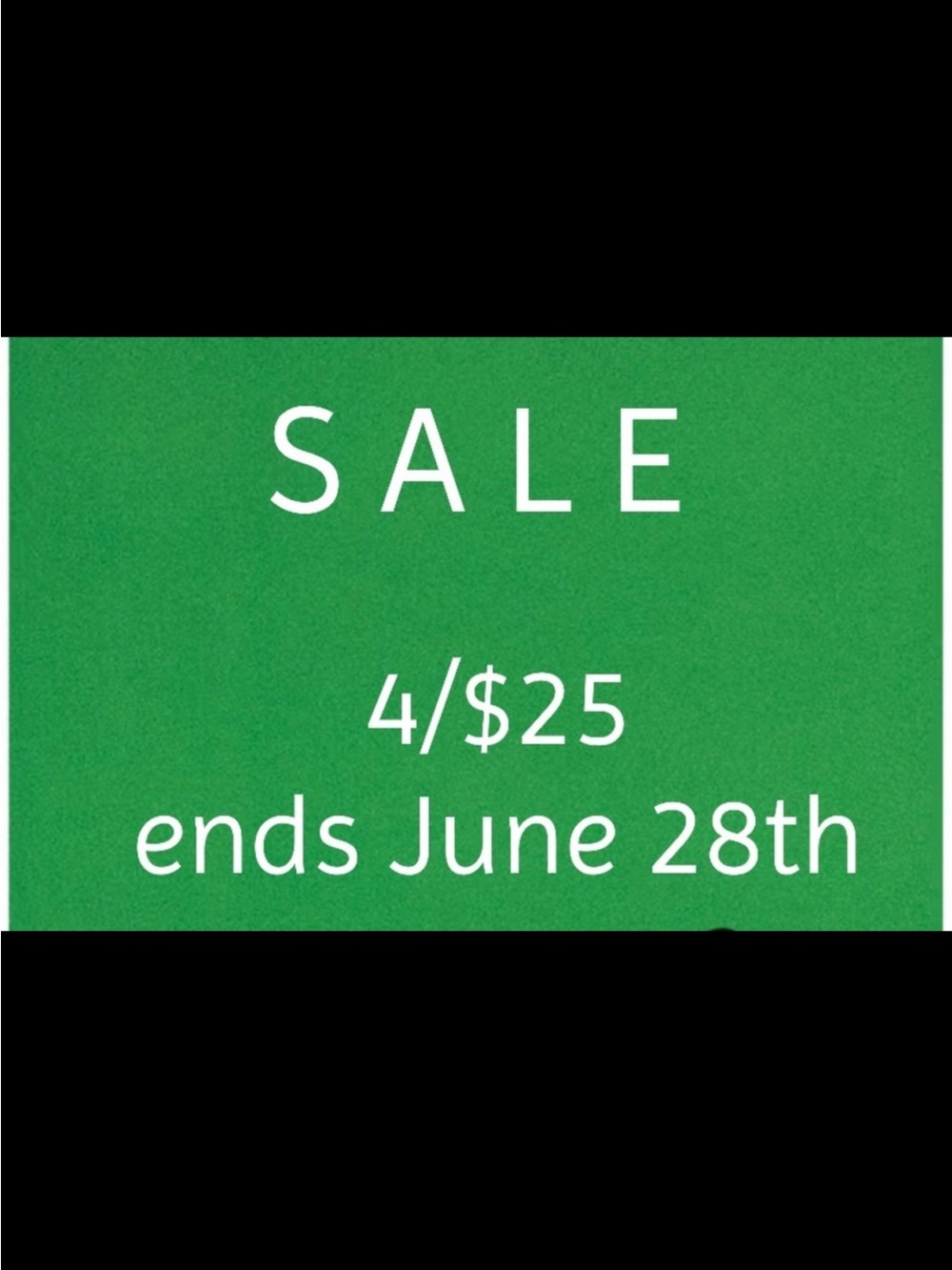 SALE 🟩 4/$25 on items marked with 🟩